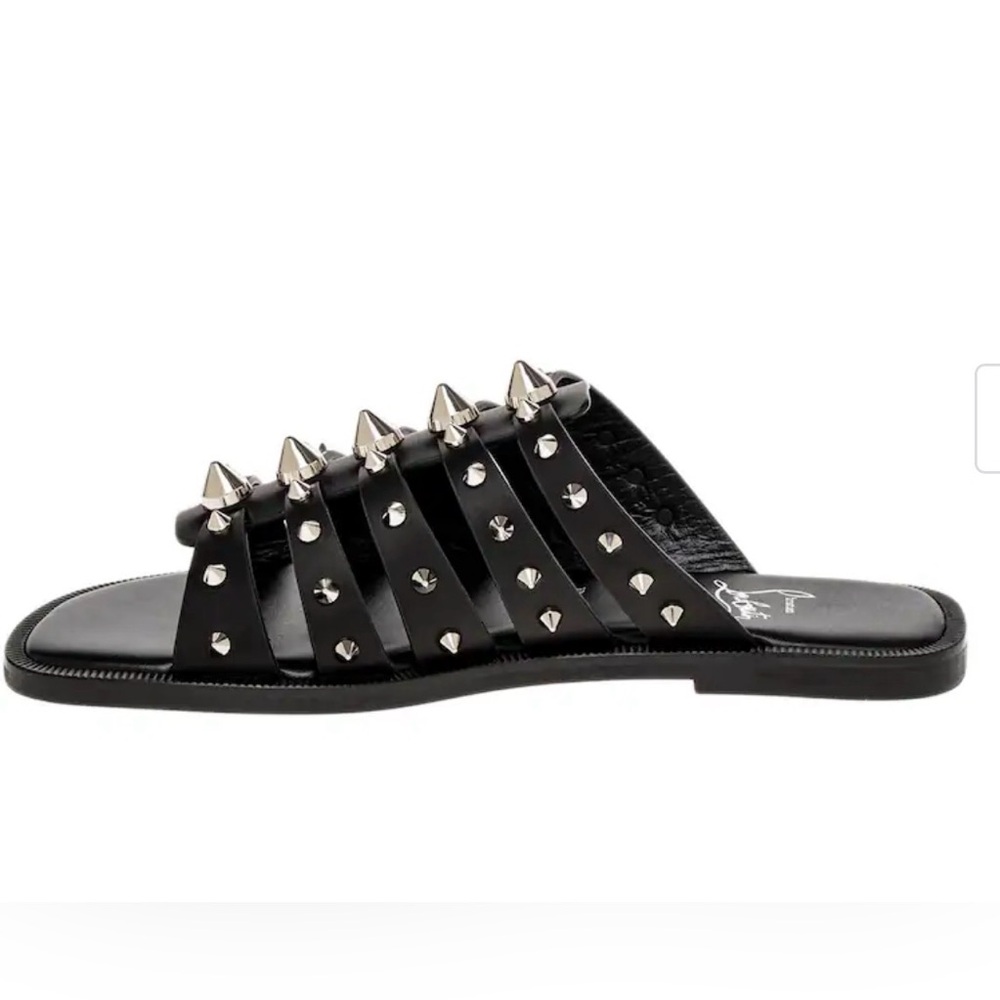 Christian Louboutin Black Sandals with Silver Studs